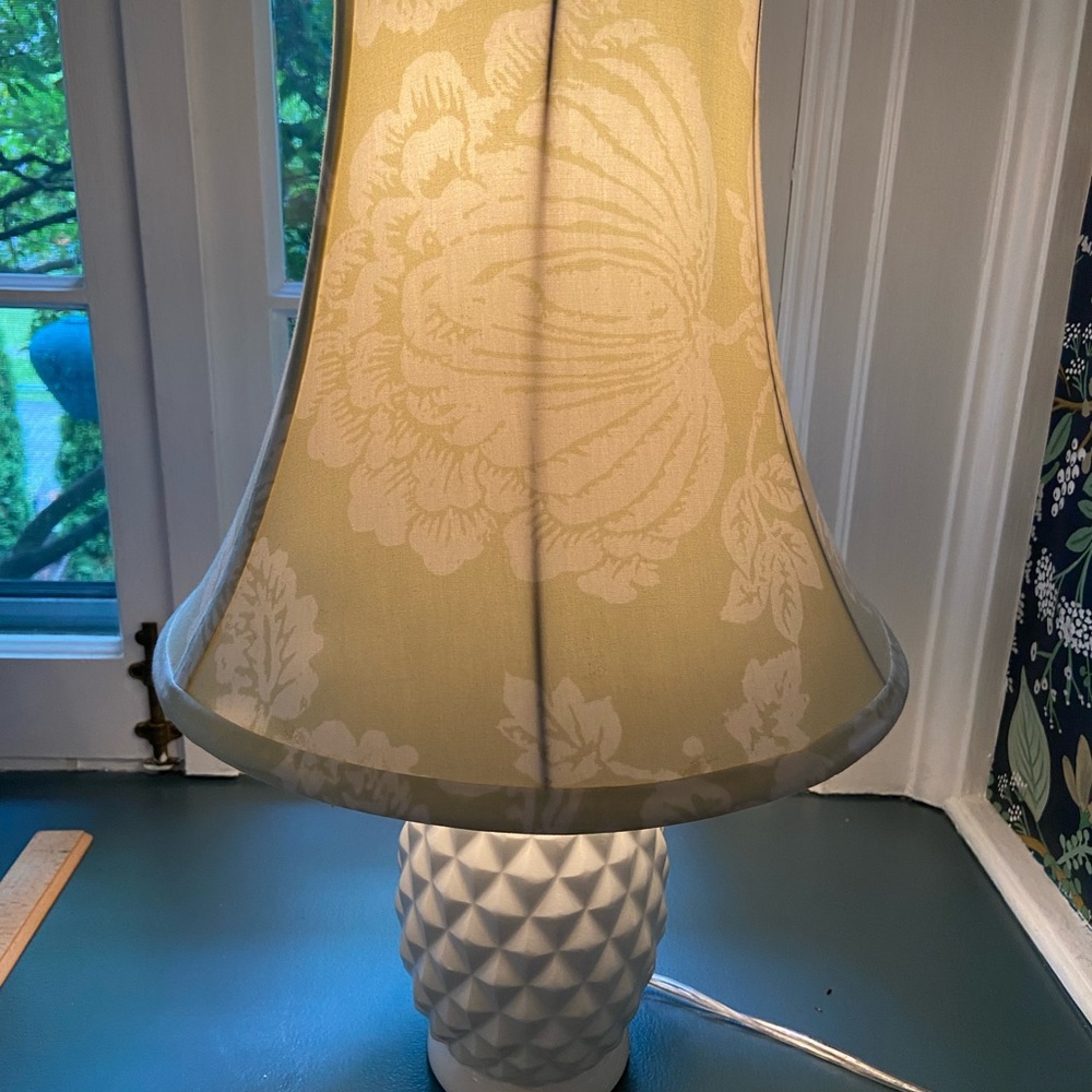 Handmade lampshade using shabby chic fabric
